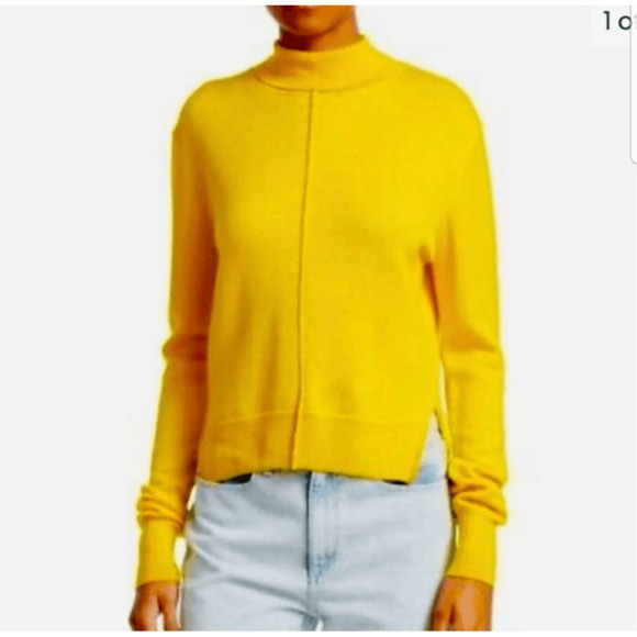 Sea New York Womens Nora Wool Mockneck Pullover Sweater Size XS Yellow Preppy - Picture 1 of 13